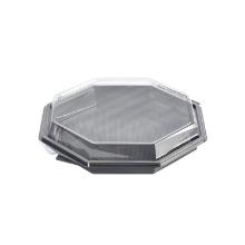 Lunchtray Octaview grey/clear PET 830ml &Oslash;230xH50mm w/lid product photo