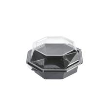 Lunchbakke Octaview grå/klar PET 540ml Ø160xH80mm m/låg product photo