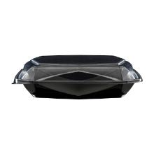 Lunchbakke Octaview New sort/klar PET 225x225x65mm m/l&aring;g product photo