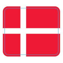 Etiket Dansk flag 30x26mm med frostlim product photo