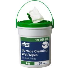 Tork Wet Wipe W15 white 270x270mm 1 ply surface cleaning product photo
