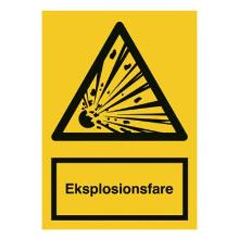 Skilt A300 Eksplosionsfare 210x297 vinyl product photo