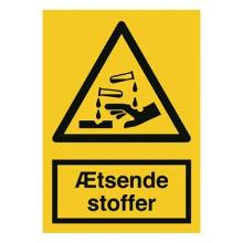 Sign A302 Corrosive substances 210X297 vinyl product photo