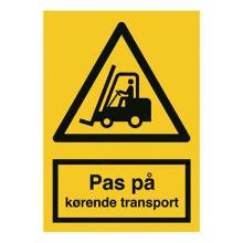 Skilt A309 K&oslash;rende transport 210x297 vinyl product photo