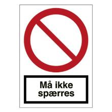 Skilt F101 M&aring; ikke sp&aelig;rres 148x210 vinyl product photo