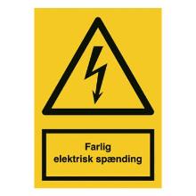 Skilt A301 Elektrisk sp&aelig;nding 148x210 vinyl product photo