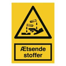 Sign A302 Corrosive substances 148x210 vinyl product photo