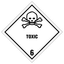Label Toxic kl. 6 selvkl&aelig;bende vinyl 100x100mm product photo