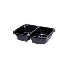 Black CPET food container 2200-2F 2-comp.860mm 200x155x45mm product photo