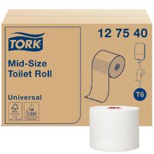 Toilet roll Tork Universal Mid-size T6 white 135m 1 ply product photo