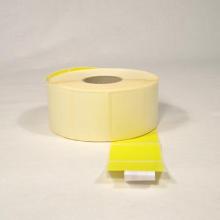 Etiket 46x36mm neutral DT gul indfarvet m/tyveristans permanent lim &Oslash;40 product photo
