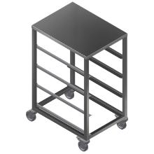Reolvogn rustfrit stål 400x600mm 4 stik med tophylde product photo