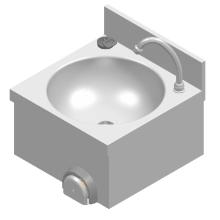 Handwashing Zink stainless steel Complete w/Spout Knee Operated Size 400x400mm product photo