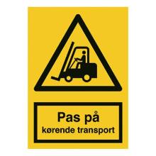 Skilt A309 K&oslash;rende transport 210x297 alu product photo