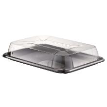 Plastfad rekt sort PET 350x240x65mm lille m/l&oslash;st l&aring;g product photo