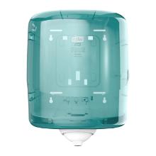 Dispenser h&aring;ndkl&aelig;derulle Tork Reflex Midi M4 turkis/hvid plast product photo
