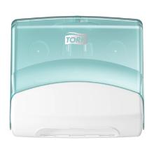 Dispenser aft&oslash;rringspapir Tork Top-Pak W4 hvid/turkis plast product photo