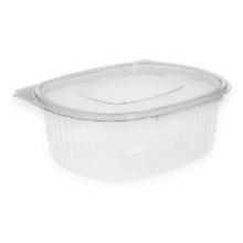 Container w. hinged lid oval rPET clear 150x124x55mm 500ml product photo
