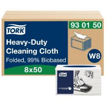 Wiper Tork Biobased heavy W8 white 385x315mm 1 ply product photo