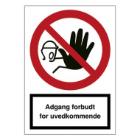 Skilt F100 Adgang forbudt 210x297 plast product photo