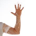 Disposable long PE glove - smooth - orange product photo