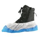 Shoe cover non-woven material top and blue CPE sole product photo