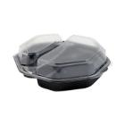 Lunchbakke Octaview sort/klar PS 2-rums 190x190x60mm m/l&aring;g product photo