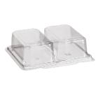 Lunchtray transparent PET 162x135x45mm 2 comp. 5041 w/lid product photo