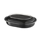 Micro tray Microchef 1552 oval black PP 238x176x40mm product photo