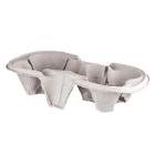 Cup carrier for 2 cups grey unbleached cardboard 215x108x35mm product photo