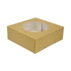 Window cakebox brown/white 230x230x80mm with PETwindow product photo