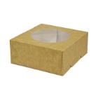 Window cakebox brown/white 190x190x80mm window in PET product photo
