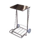 Affaldsstativ rustfrit st&aring;l 510x525x865mm m/l&aring;g og pedal t/110l s&aelig;kke product photo