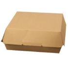 Burger- / sandwich box XL brun/hvid carton 190x190x80mm product photo