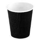 Coffee cup black cardboard 30cl / 12oz &Oslash;90mm ripple wrap product photo