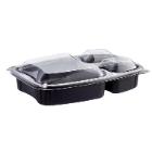 Microwave tray Bistro black PP 885ml 254x174x42mm 3 comp. product photo