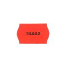 Etiket 26x16mm Tilbud r&oslash;d neon midttryk sort wave frost product photo