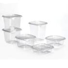Small square bowl clear PET 600ml 120x120x75mm product photo