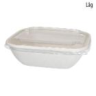 Clear rPET lid for bargasse tray 175x175x17mm product photo