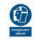 Sign P216 Face protection required 105x148 vinyl product photo
