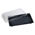 Sushi tray 220x140x40 mm PS Black/Clear lid product photo