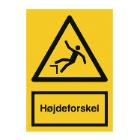 Skilt A331 H&oslash;jdeforskel 210x297 vinyl product photo