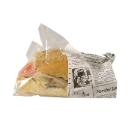 Snack Bag large Old News hvid/sort papir m/PE coat flourfri 21.5x7.5/5x13cm product photo