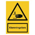 Skilt 400249PA6 Klemningsfare 148x105mm plast product photo