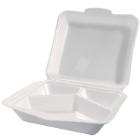 Foam tray 3-compartment 210x245x72 mm Hinged lid XPS White product photo
