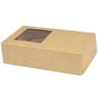 Kage&aelig;ske brun/hvid 180x110x50mm 6 punkt med rude i PET mindre rude end 134524 product photo