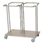 Garbagerack Double w/out lid Stainless steel W750xD500xH820mm for 2x110 ltr bag product photo