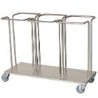 Garbagerack Triple w/out lid Stainless steel W1100xD500xH855mm for 3x110 ltr bag product photo