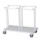 Garbagerack Double w/out lid white W730xD370xH630mm for 2x40 ltr bag product photo