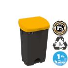 Affaldsspand sort 25l 250x320x495mm med pedal og gult vippel&aring;g - F&oslash;rpris: 607.00 product photo